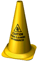 cleaning in progress cone 