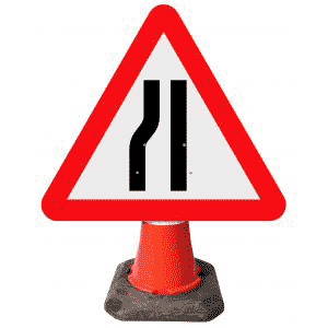 Road Narrows on Left Ahead - 517 