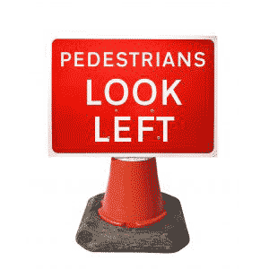 600x450mm Pedestrians Look Left - 7017 