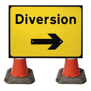 1050x750mm Diversion with Movable Arrow - 2702 