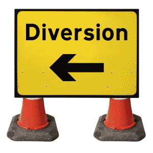1050x750mm Diversion with Arrow Left - 2702 