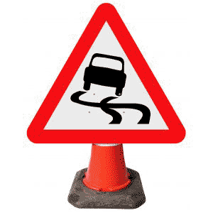 Slippery Road Surface Ahead - 557 