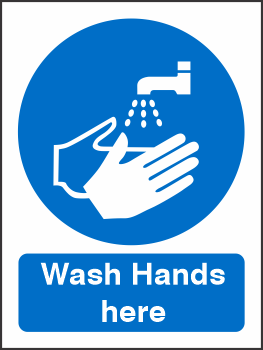 Covid 19 Wash Hands Here Sign - 5 Pack Wash hands here