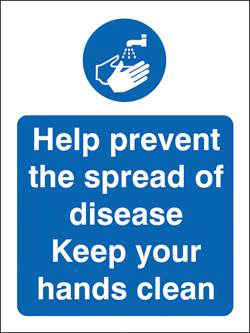 Covid 19 Prevent Disease Spread Sign - 5 Pack Help prevent the spread of disease. Keep your hands clean