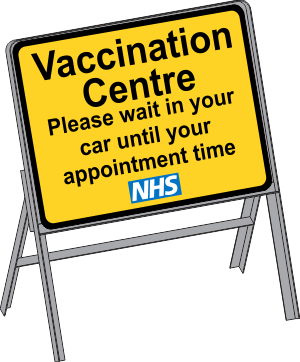 Covid-19 Vaccination Wait in Car Vaccination Centre. Please wait in your car until your appointment time