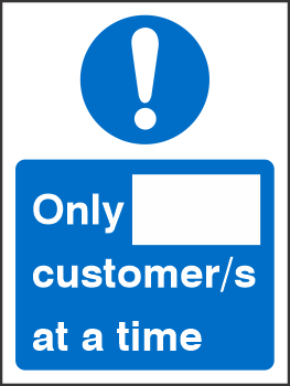 Covid 19 Customer Capacity Sign Only X customers at a time