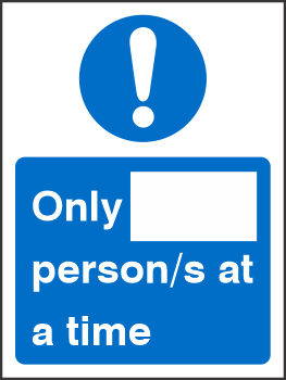 Covid 19 Person Capacity Sign Only X persons at a time