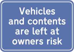 dibond at owners risk sign Disabled parking only