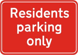 dibond residents parking Residents parking only