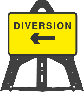 754 Diversion Left Folding Plastic Sign 