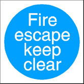 fire escape sticker Fire escape keep clear round sticker or sign