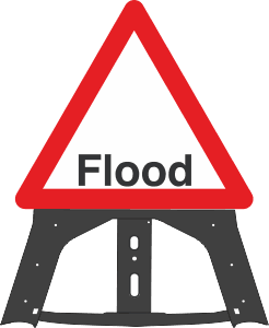 Flood Folding Plastic Sign 