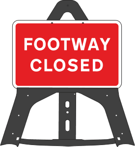 Footway Closed Folding Plastic Sign 