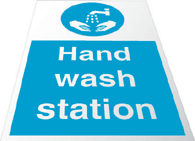 hand wash floor sign 