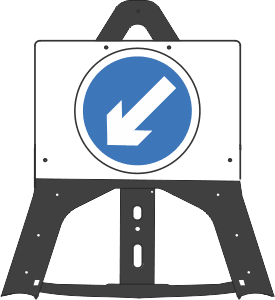 Keep Left 610 Folding Plastic Sign 
