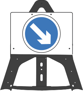 Keep Right 610 Folding Plastic Sign 