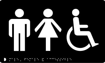 Male and Female and Accessible Toilet 