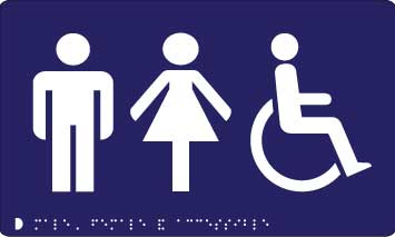 Male and Female and Accessible Toilet 