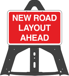New Road Layout Folding Plastic Sign 