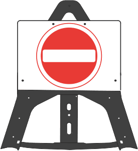 No Entry Folding Plastic Sign 