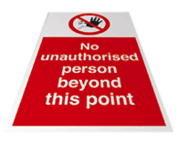 no unauthorised persons floor sign 