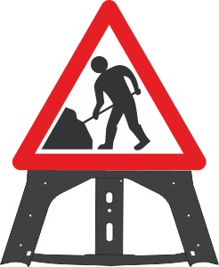 7001 Road Works Folding Plastic Sign 