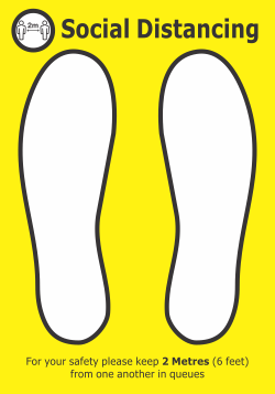 Covid 19 Social Distancing Floor Sign 3 - 5 Pack For your safety please keep 2 meters (6 feet) from one another in queues