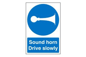 Sound Horn Sign Sound horn Drive Slowly