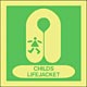 childs lifejacket  safety sign