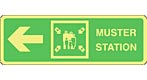 muster station left  safety sign