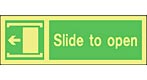 slide to open left  safety sign