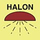 space protected by halon 1301  safety sign