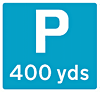 DOT No 2501 Parking X yards ahead  safety sign