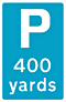 DOT No 2501  Parking X yards  safety sign