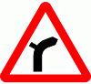 DOT No 512.1   right junction on outside of  bend ahead  safety sign