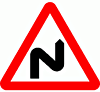 DOT No 513   Double bend first to right  safety sign