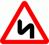 DOT No 513   Double bend first to left  safety sign