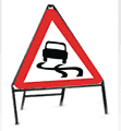 557 Slippery road  safety sign