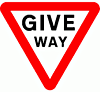 DOT No 602 Give way  safety sign