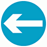 DOT No 606 Turn left  safety sign