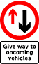 DOT No 615 Priority to oncoming traffic  safety sign
