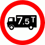 DOT No 622.1A Goods vehicles weight  safety sign