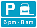 DOT No 667.1 parking on verge permitted at certain times  safety sign