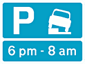 DOT No 667.1  partial parking on verge permitted 2 at certain times  safety sign