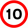 DOT No 670 Maximum Speed 10mph  safety sign