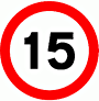 DOT No 670  Maximum Speed 15mph  safety sign