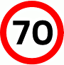 DOT No 670 Maximum Speed 70mph  safety sign