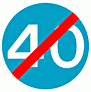 DOT No 673 Minimum Speed 40mph ends  safety sign