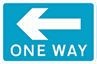 DOT No 810   Pedestrian Information - One way  safety sign