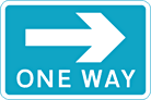 DOT No 810 Pedestrian One way right  safety sign